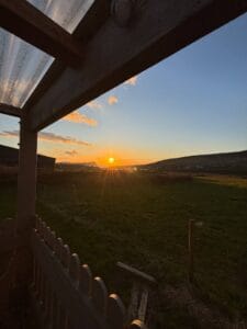Farmhouse Viewing Area sunset